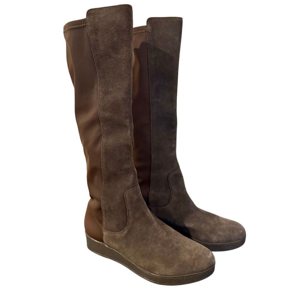 Donald Pliner brown suede Victori wedge tall boots size 7.5